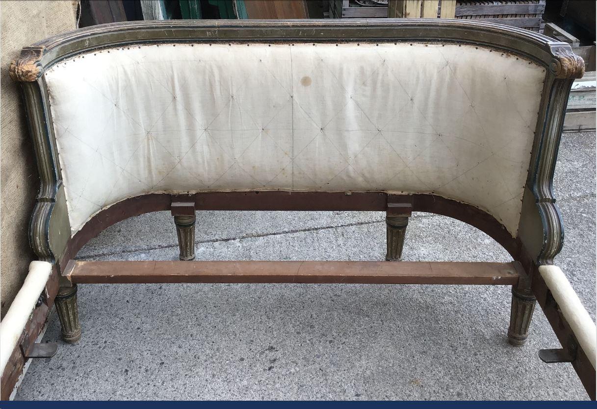 Late 19th Century 19th Century French Single Bed with Its Original Upholstery, 1980s For Sale
