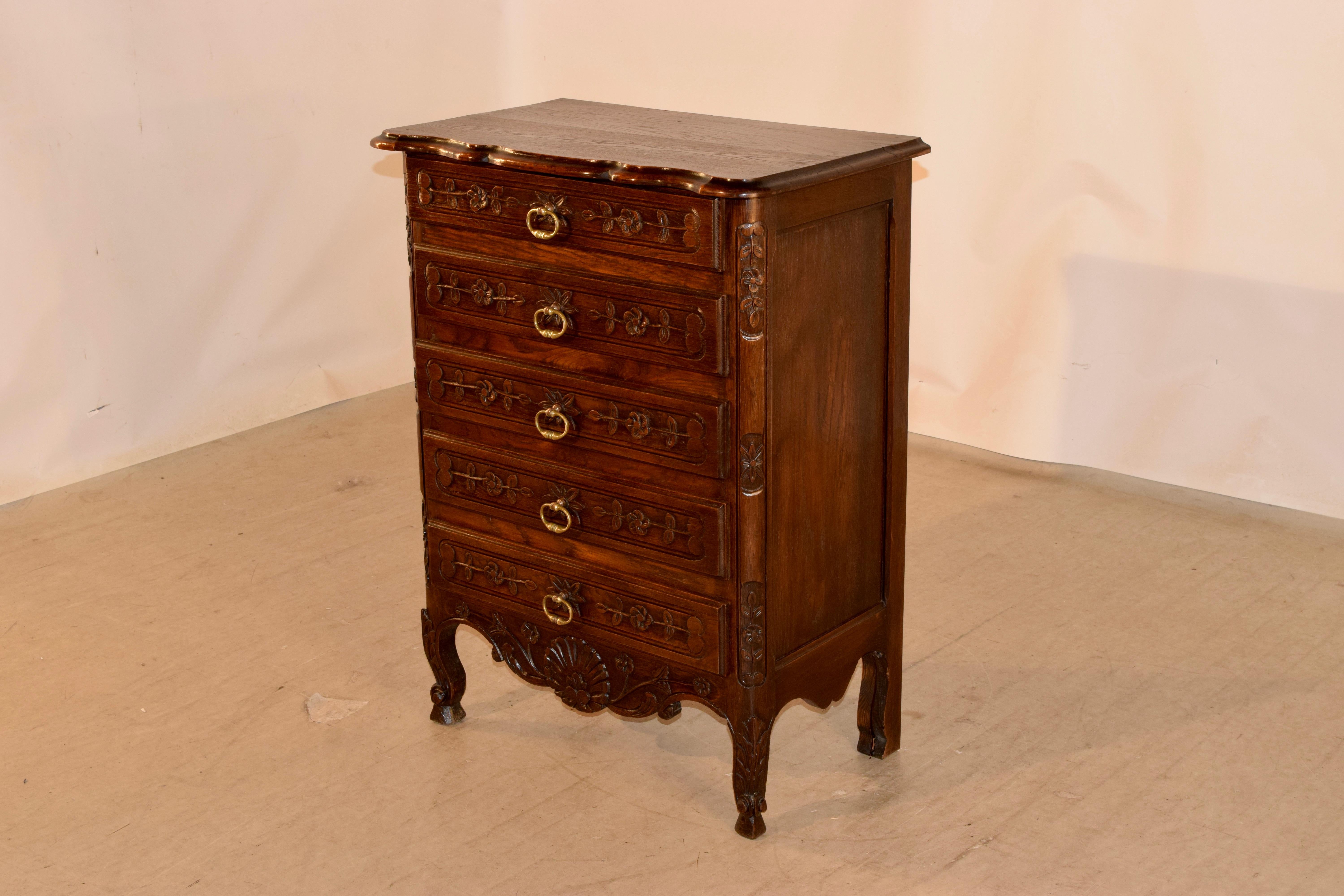 Oak 19th Century French Single Chest of Drawers