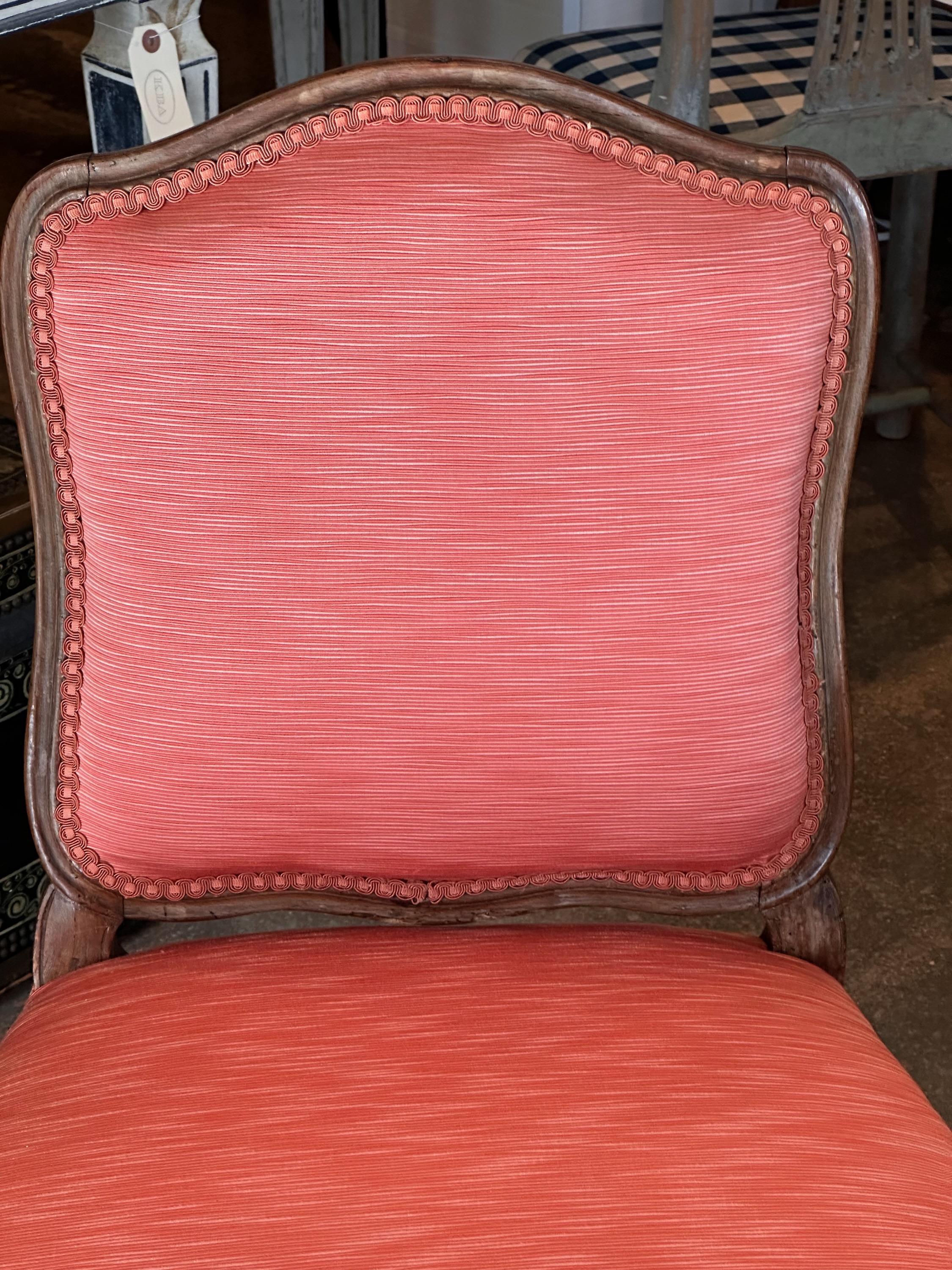 Upholstery 19th Century French Single Louis XV Upholstered Chair For Sale