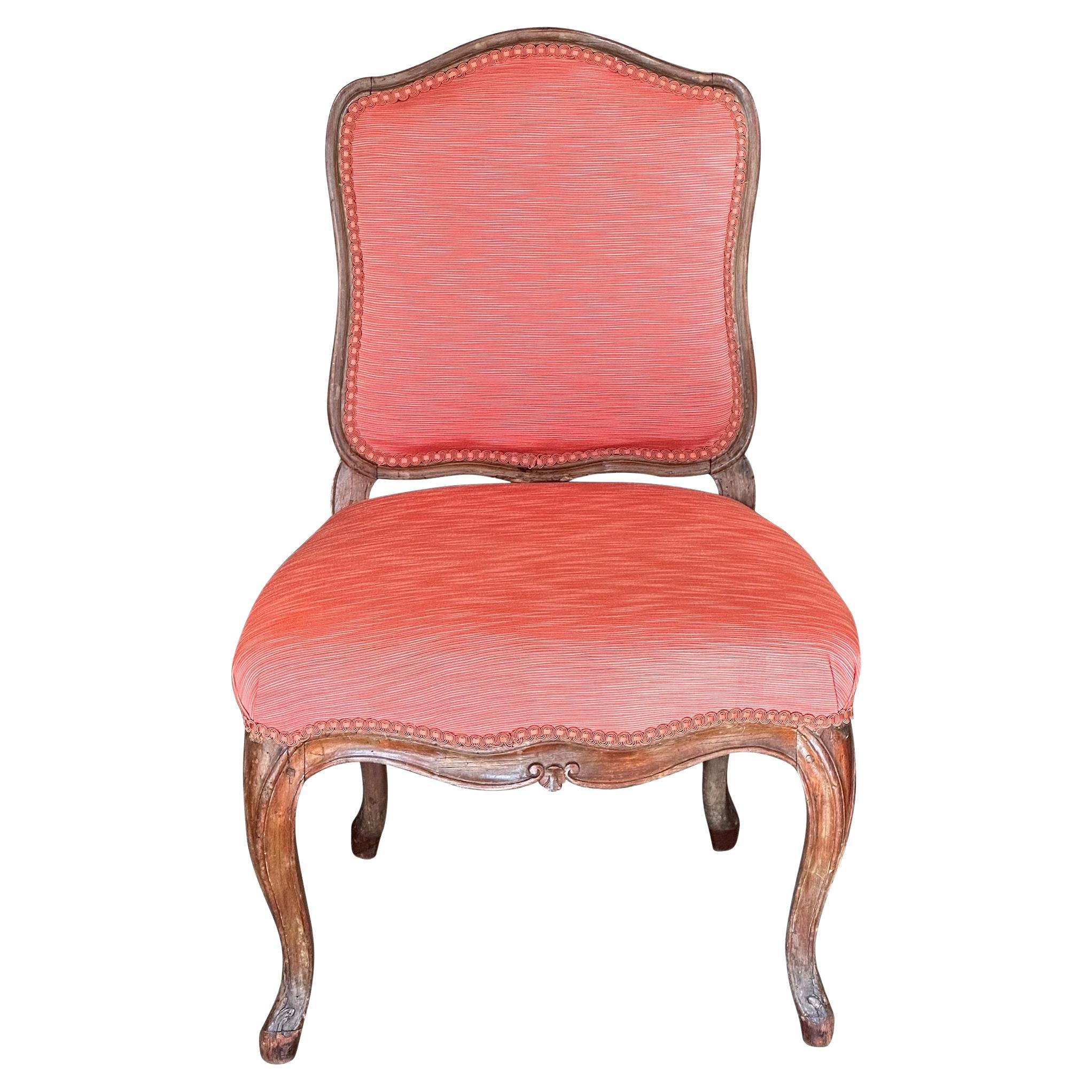 Französischer Einzelner gepolsterter Louis-XV-Stuhl des 19. Jahrhunderts im Angebot