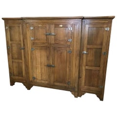 19th Century French Six Doors Oak Wood Ice Chest Freezer, 1890s