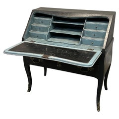19th Century French Slant Front Painted Desk with Drop Front