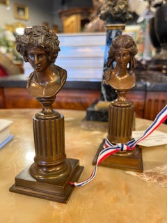 19th Century French Small Bronze Sculptures Dionysus & Ariadne