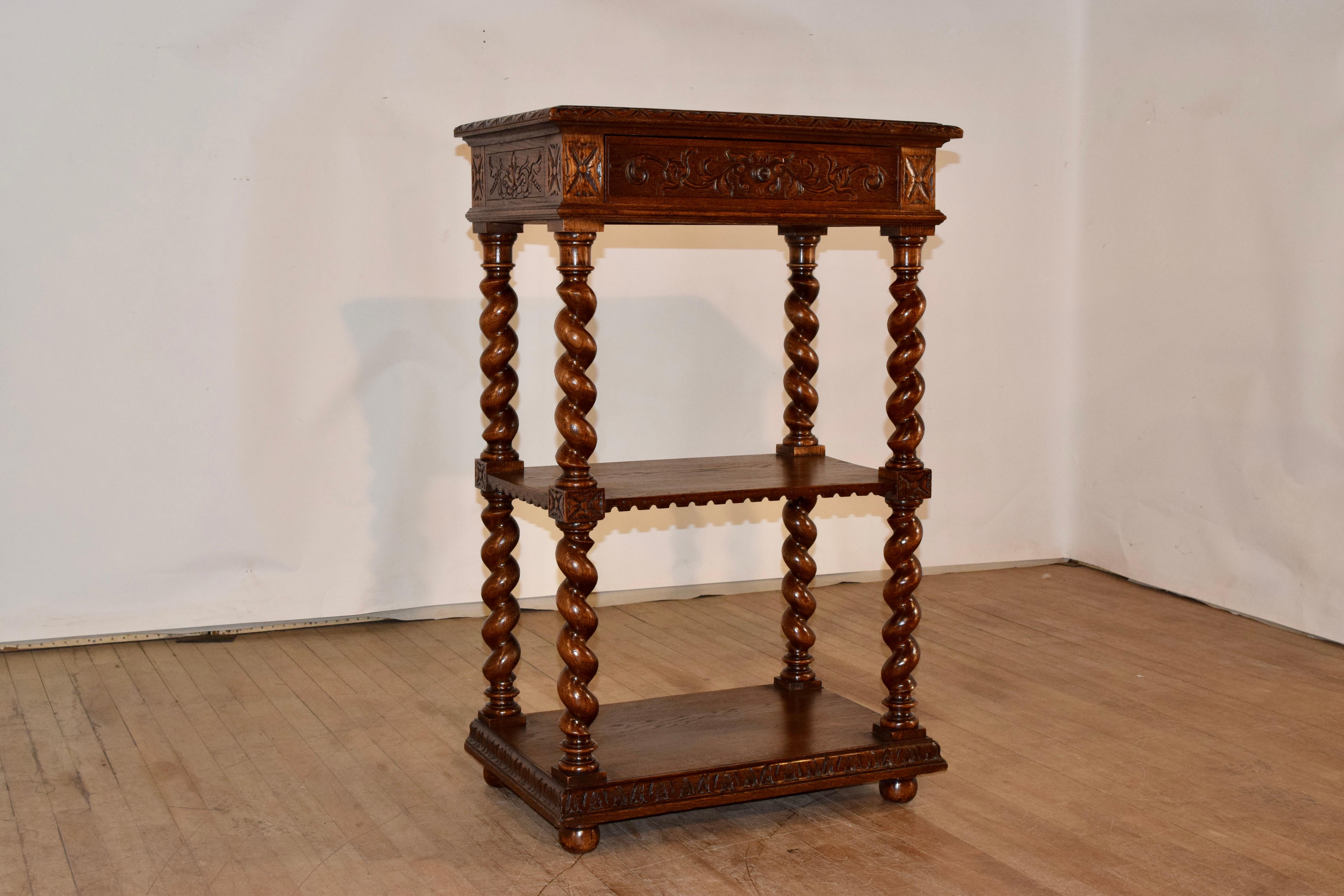 Hand-Carved 19th Century French Small Buffet For Sale
