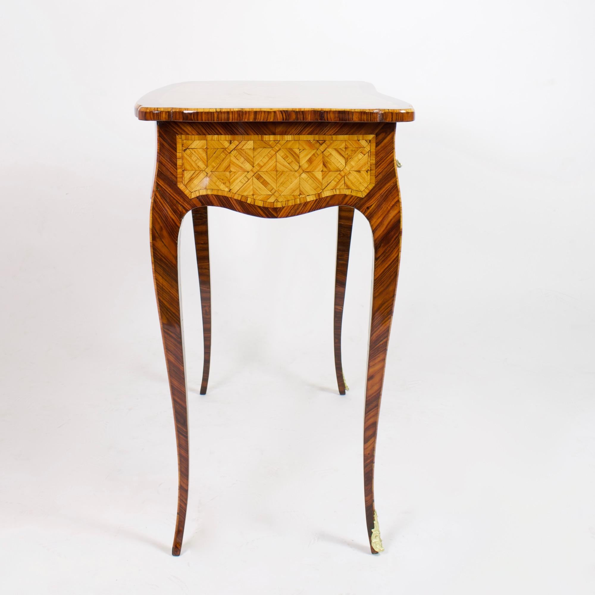 Gilt 19th Century French Small Louis XV Trelliswork Ladies' Desk or Bureau Plat