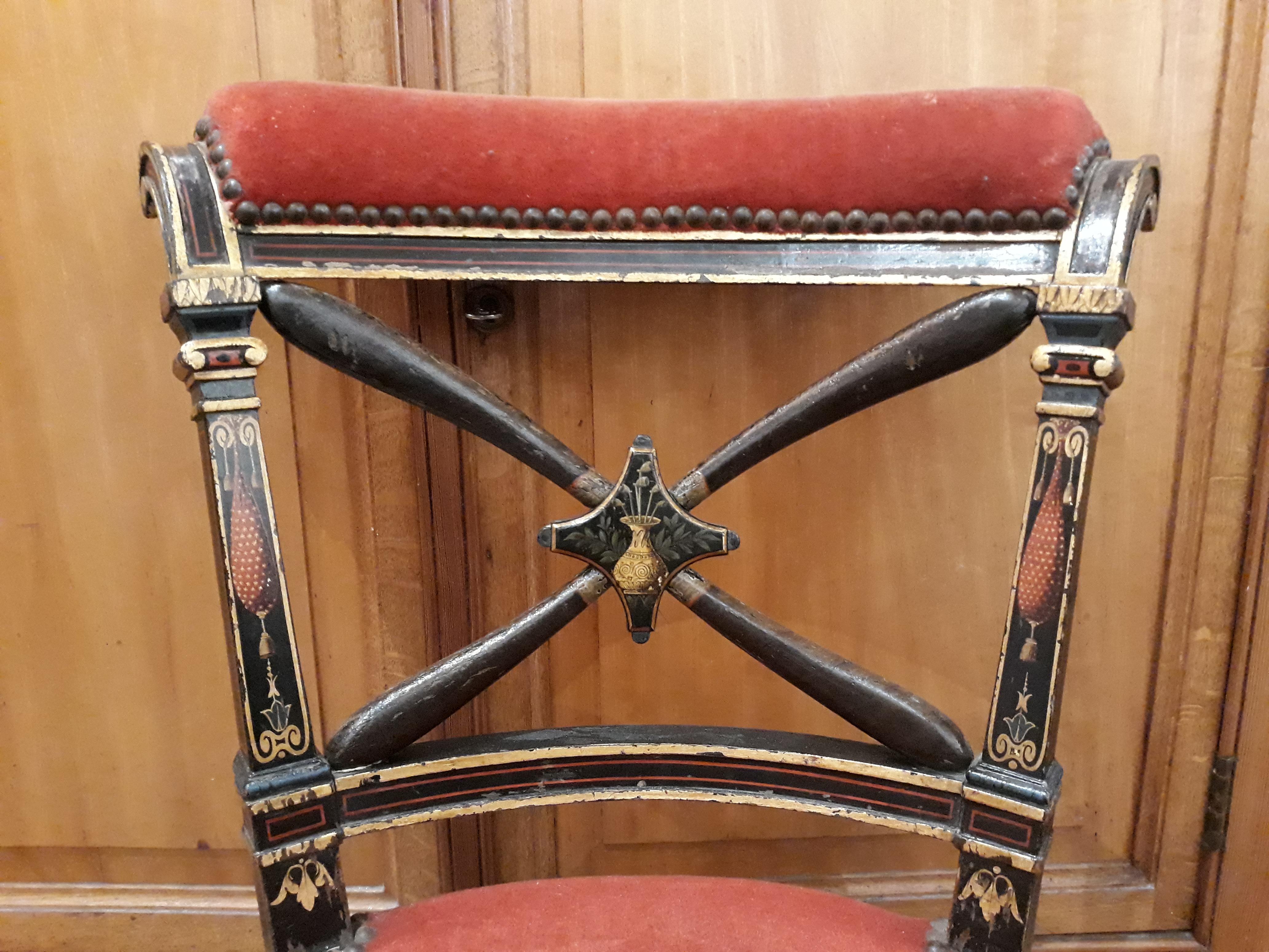 Painted 19th Century French Smoking Chair For Sale