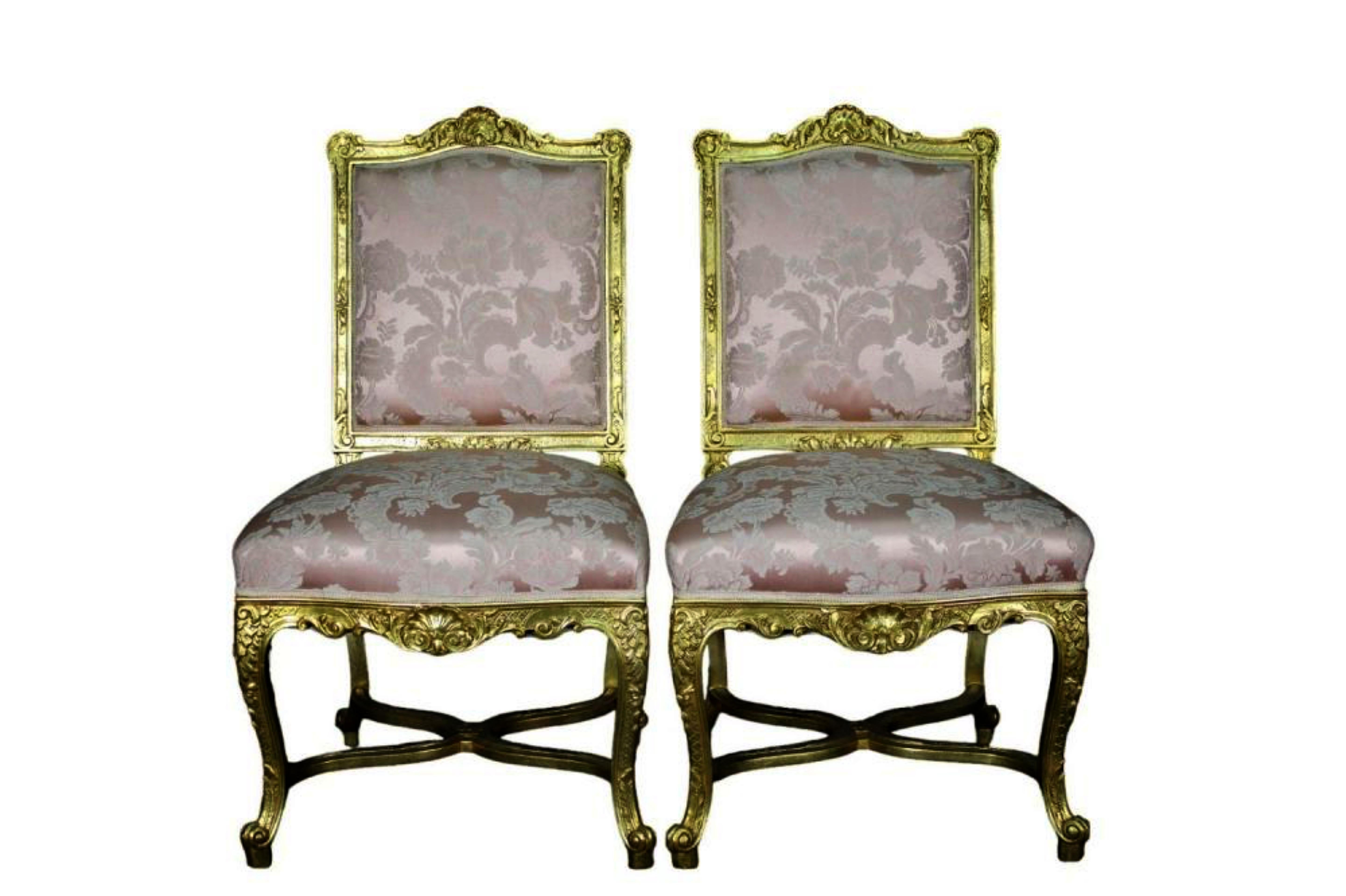 Rococo Canapé et deux chaises français du 19e siècle en vente