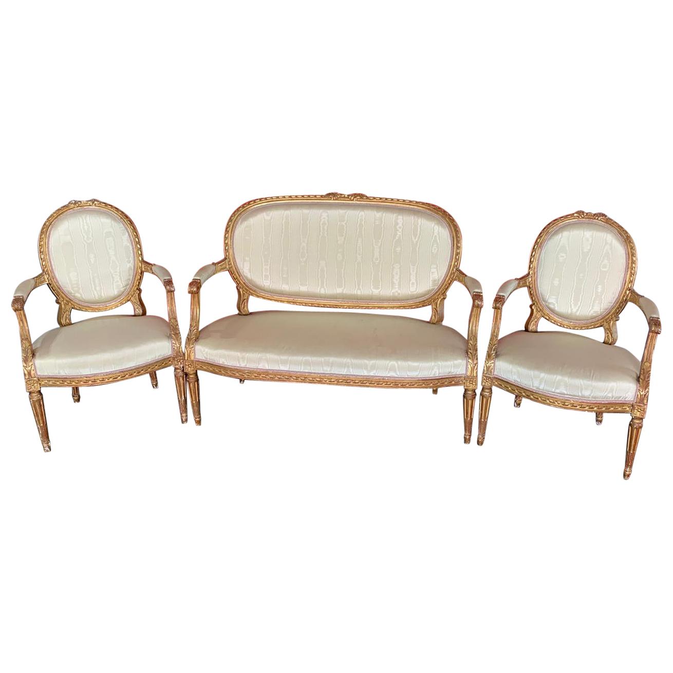 19th Century, French Sofa & Chairs - France For Sale