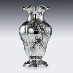 19th Century French Solid Silver Decorative Vase, circa 1890