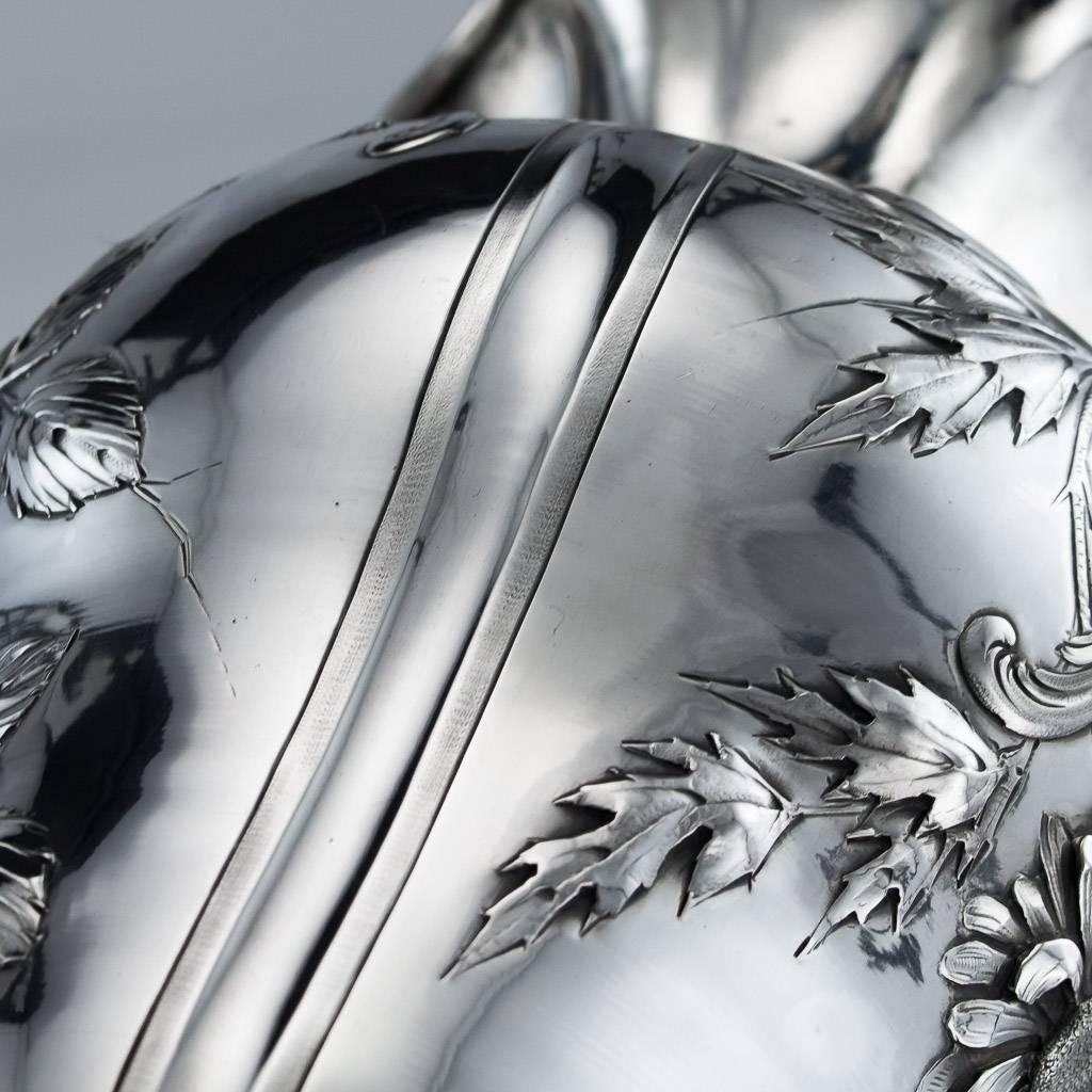19th Century French Solid Silver Decorative Vase, circa 1890 1