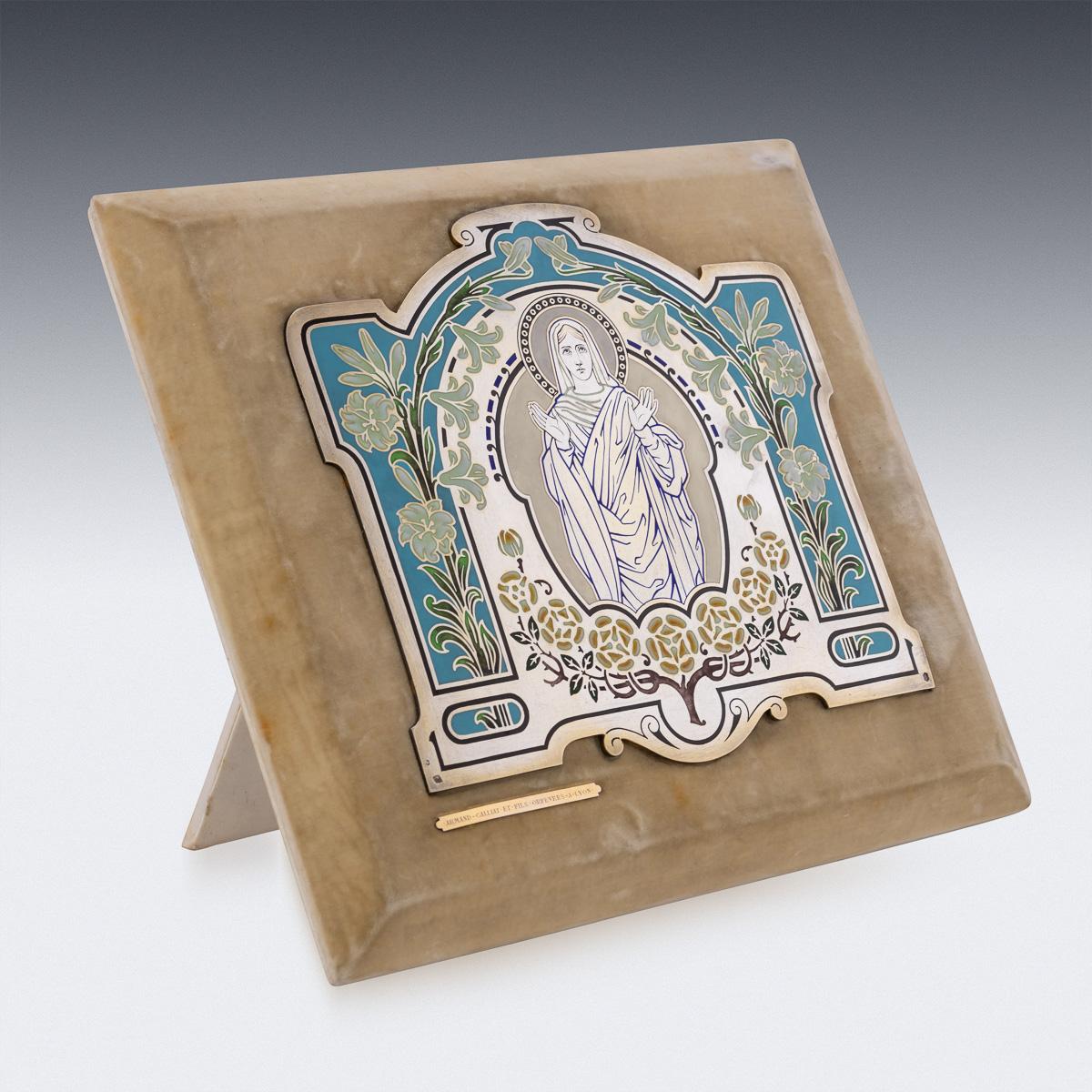 19th Century French Solid Silver & Enamel Icon of St Mary, circa 1890 In Good Condition For Sale In Royal Tunbridge Wells, Kent