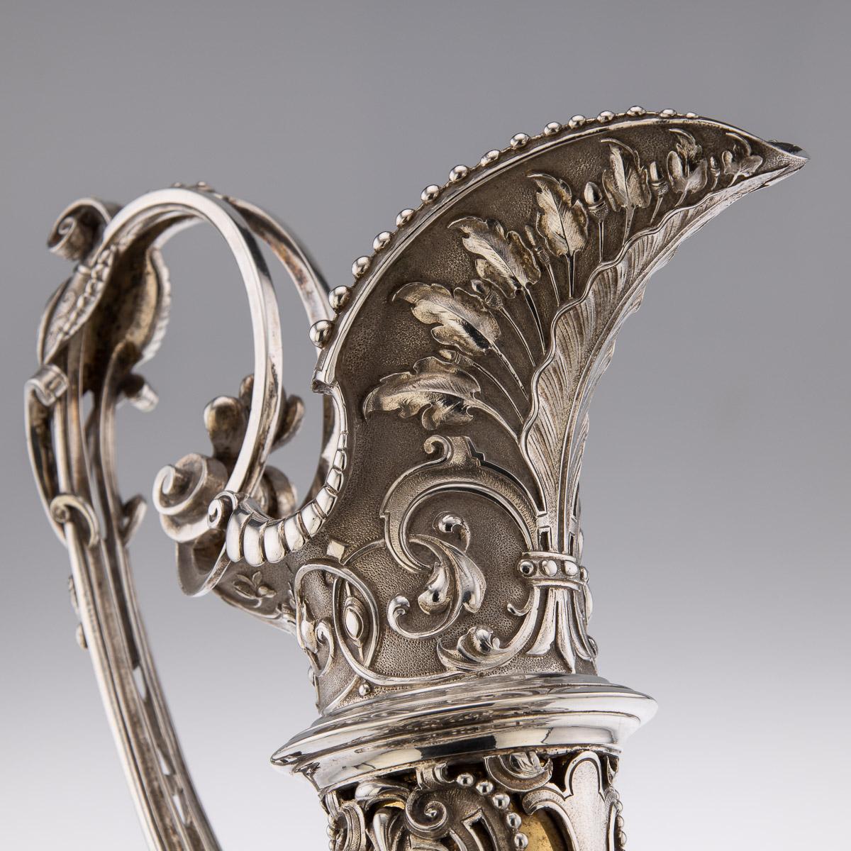 19th Century French Solid Silver Exceptional Figural Ewer, Odiot, c.1880 3