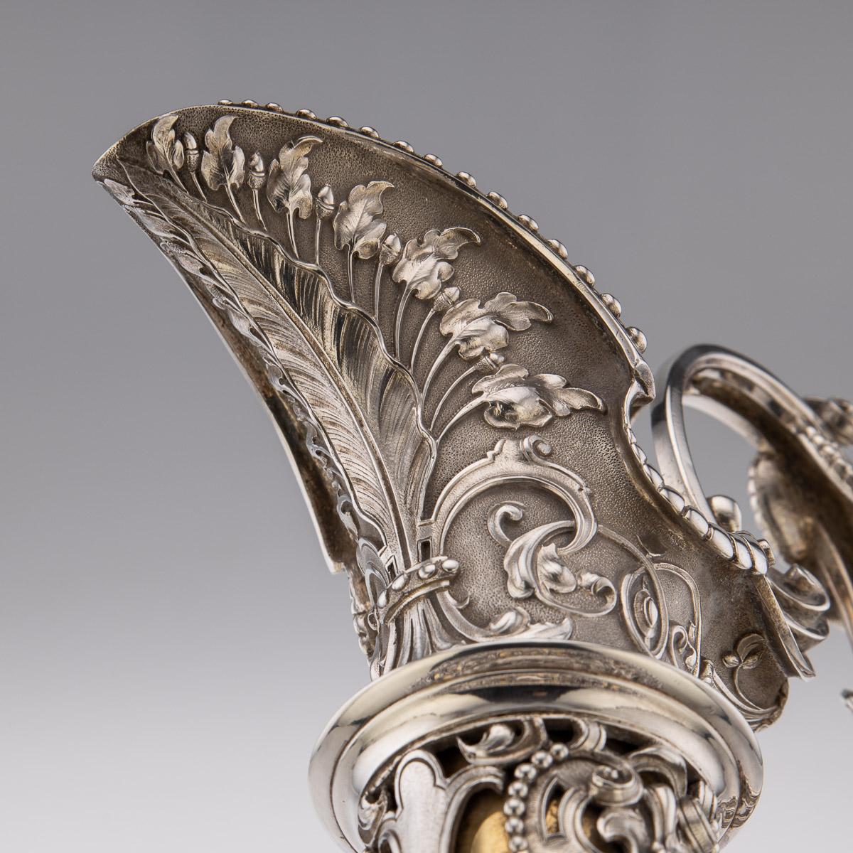 19th Century French Solid Silver Exceptional Figural Ewer, Odiot, c.1880 4