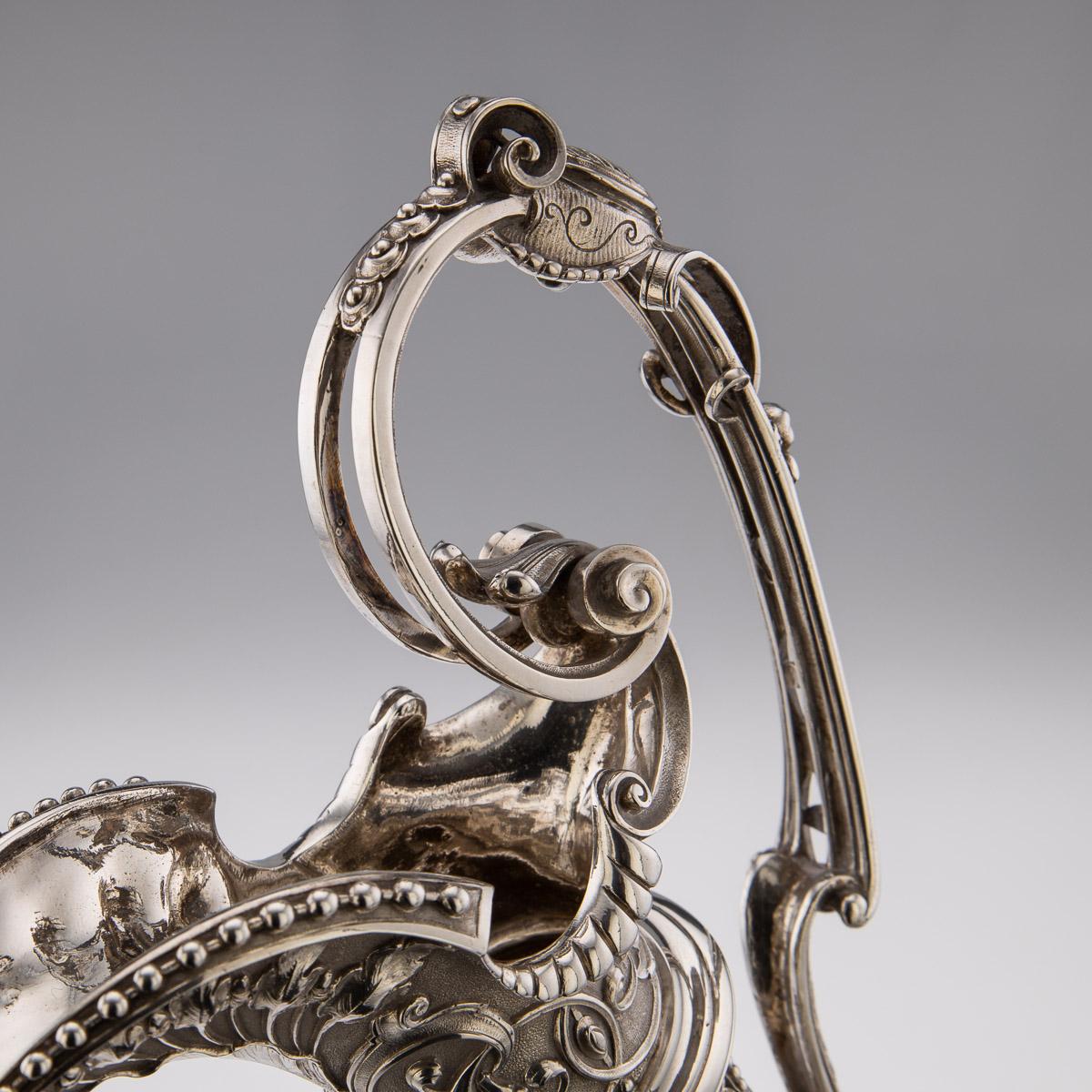 19th Century French Solid Silver Exceptional Figural Ewer, Odiot, c.1880 5