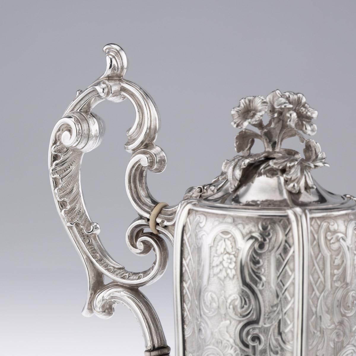 19th Century French Solid Silver Five Piece Tea & Coffee Service, Odiot, c.1870 13