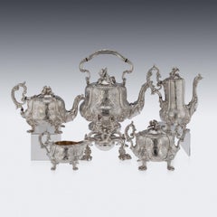 19th Century French Solid Silver Five Piece Tea & Coffee Service, Odiot, c.1870