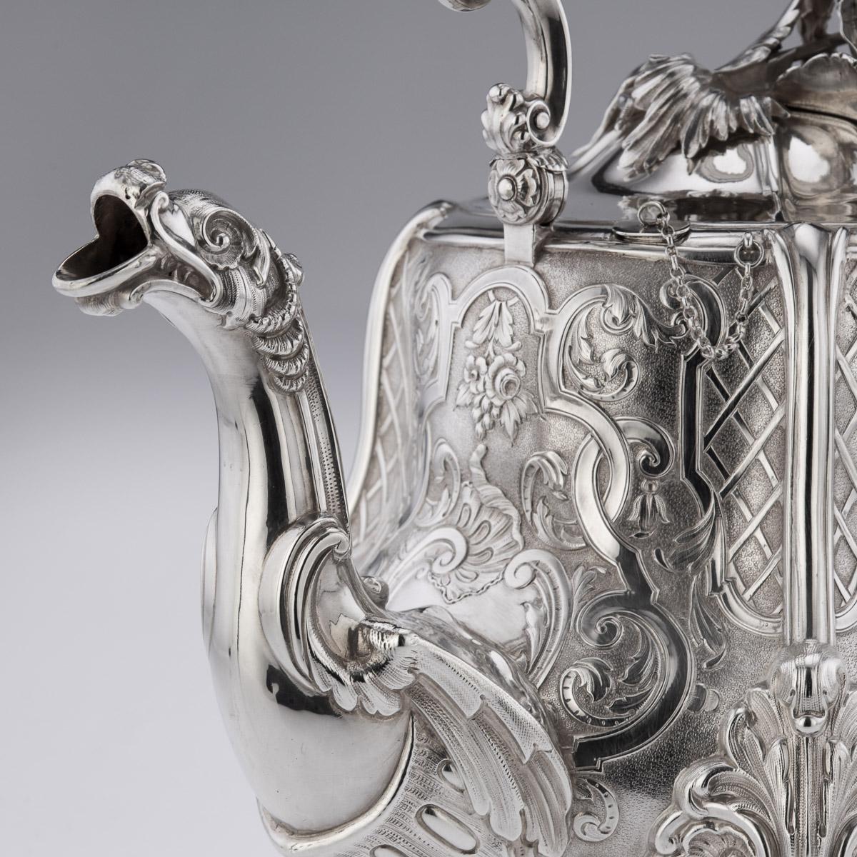 19th Century French Solid Silver Five Piece Tea & Coffee Service, Odiot, c.1870 2