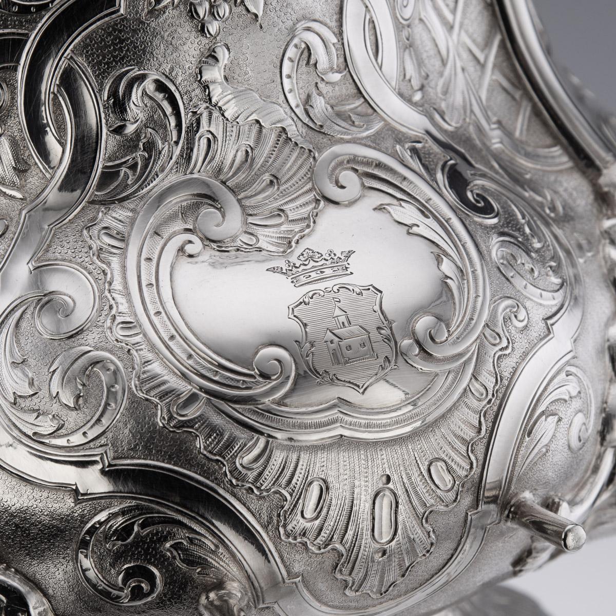 19th Century French Solid Silver Five Piece Tea & Coffee Service, Odiot, c.1870 4
