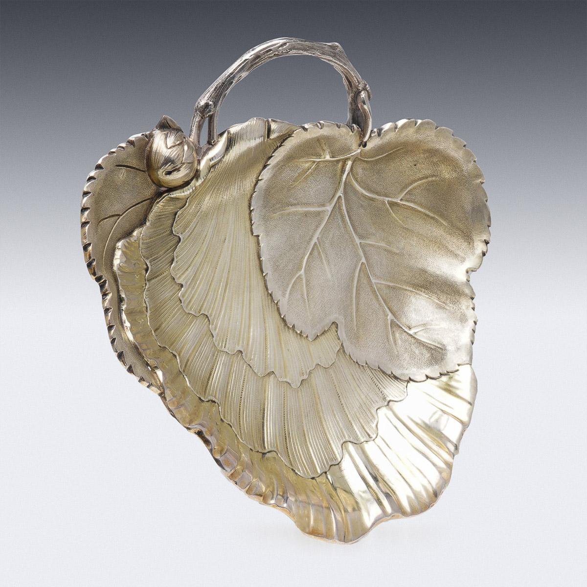 19th Century French Solid Silver Gilt Fruit Dish, Maison Odiot, c.1860 For Sale 2