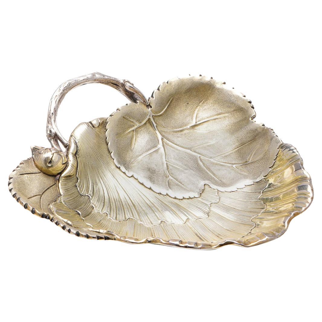 19th Century French Solid Silver Gilt Fruit Dish, Maison Odiot, c.1860 For Sale