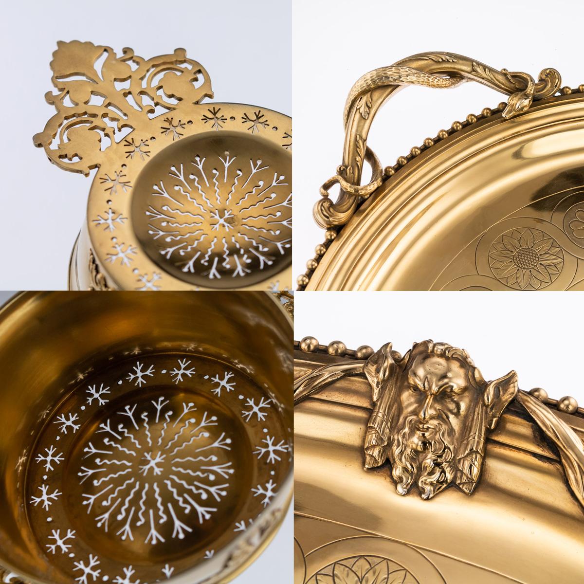 19th Century French Solid Silver-Gilt Tea Service, Cardeilhac, Paris circa 1870 6