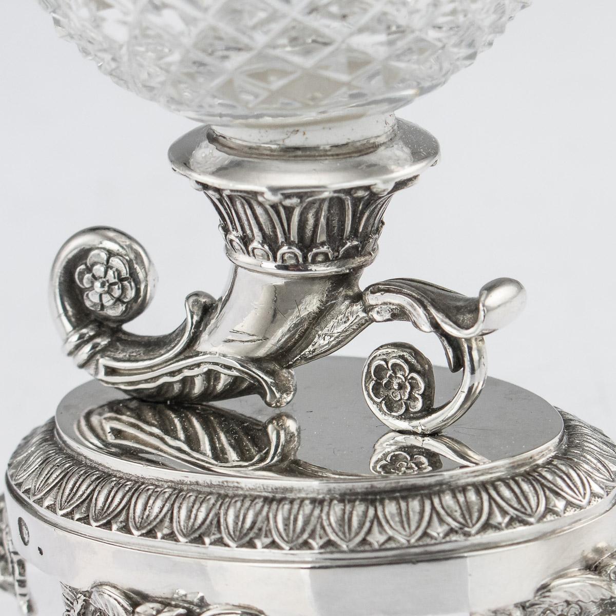 19th Century French Solid Silver & Glass Condiments Service, Paris, c.1830 10