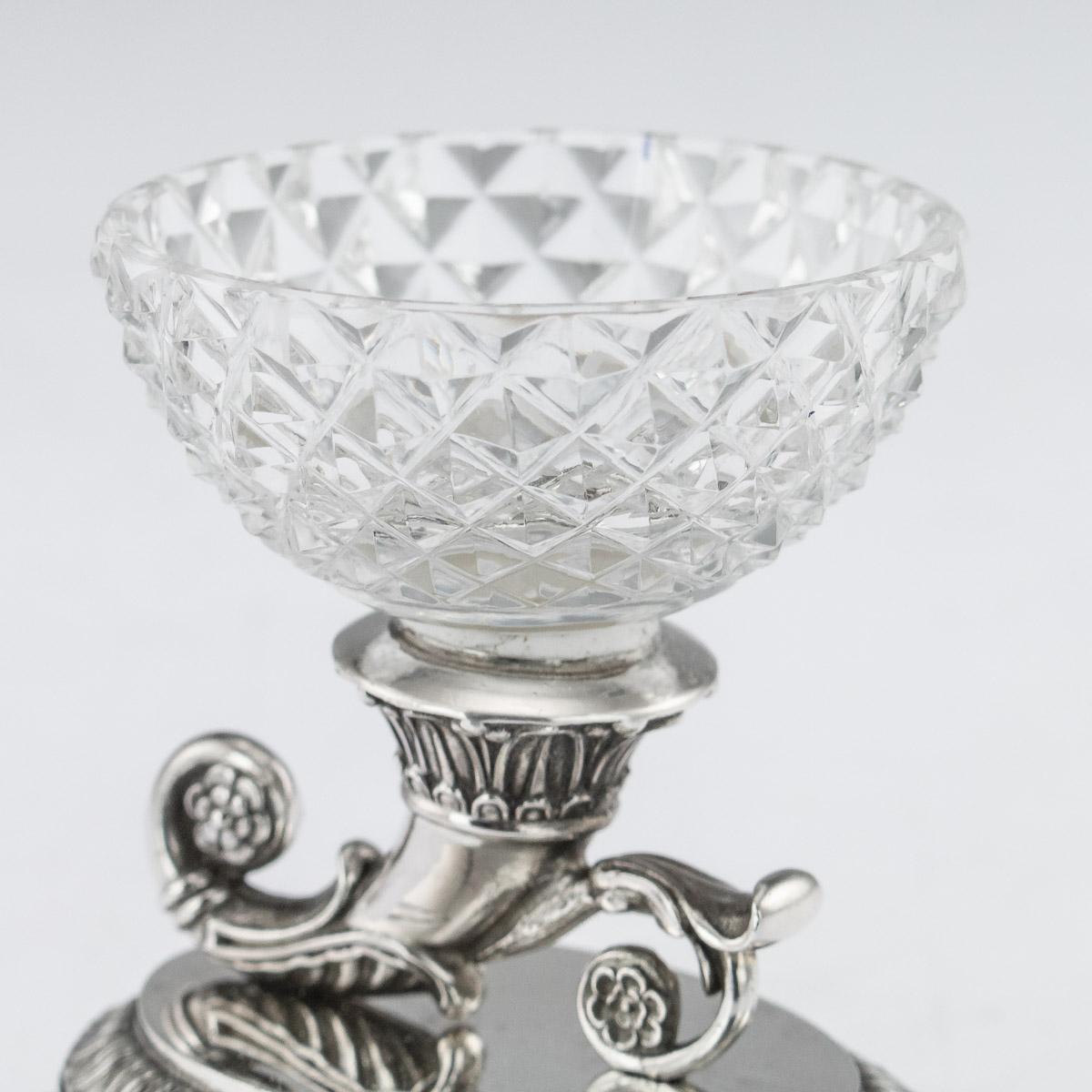 19th Century French Solid Silver & Glass Condiments Service, Paris, c.1830 11
