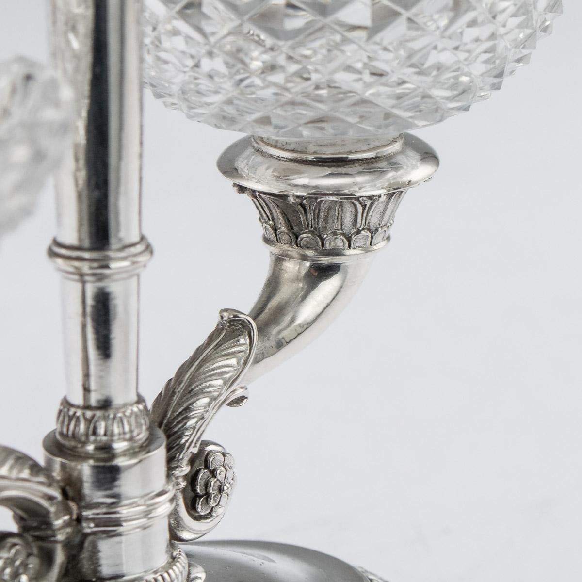 19th Century French Solid Silver & Glass Condiments Service, Paris, c.1830 12