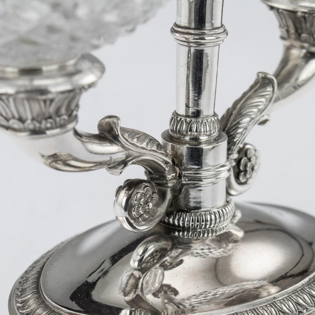 19th Century French Solid Silver & Glass Condiments Service, Paris, c.1830 13