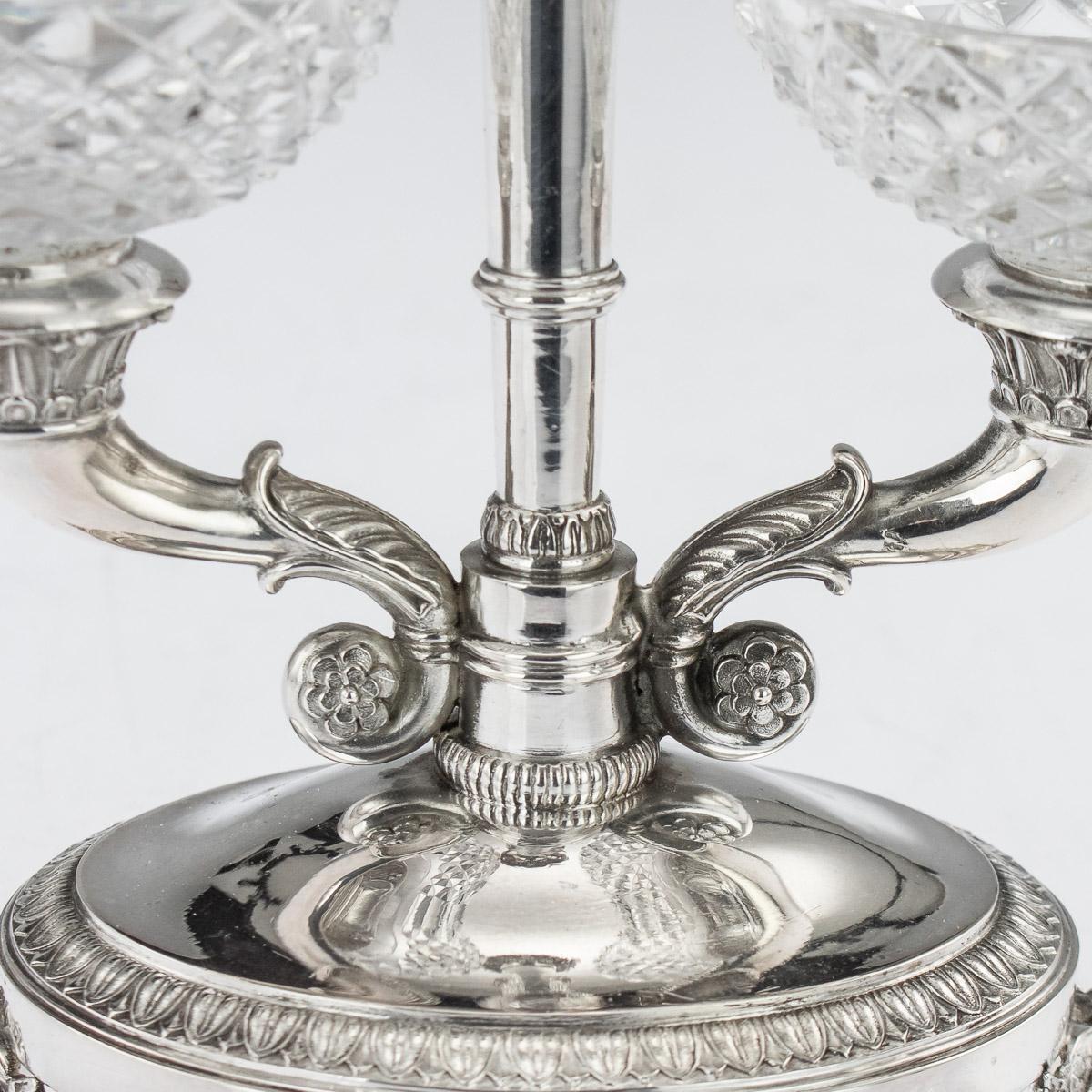 19th Century French Solid Silver & Glass Condiments Service, Paris, c.1830 14
