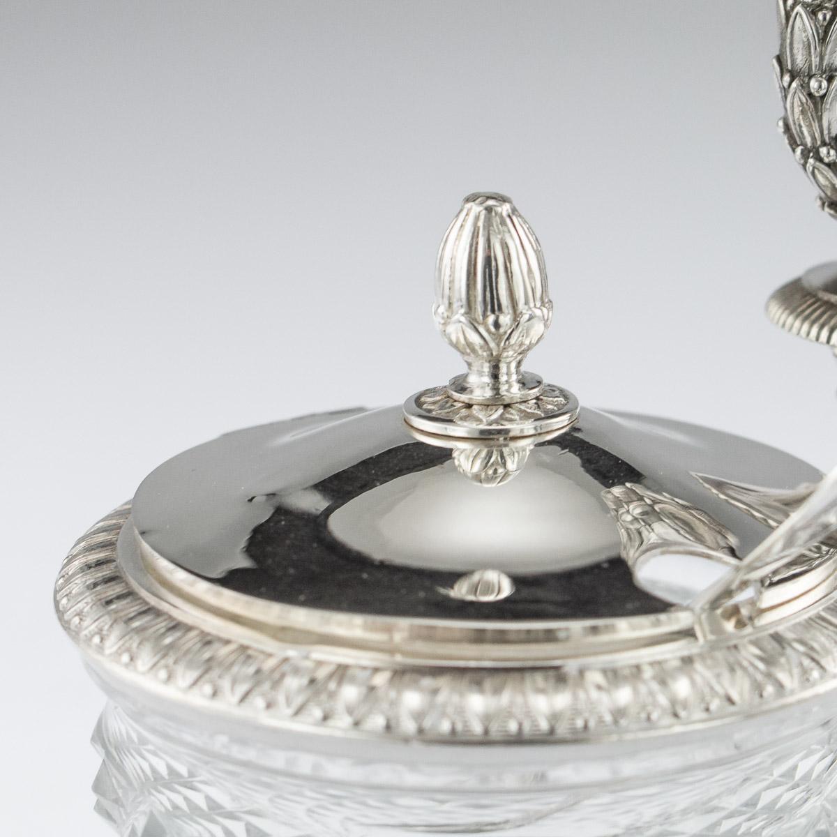 19th Century French Solid Silver & Glass Condiments Service, Paris, c.1830 15