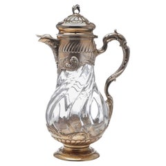 19th Century French Solid Silver & Glass Lemonade Jug, Leon Lapar, c.1890
