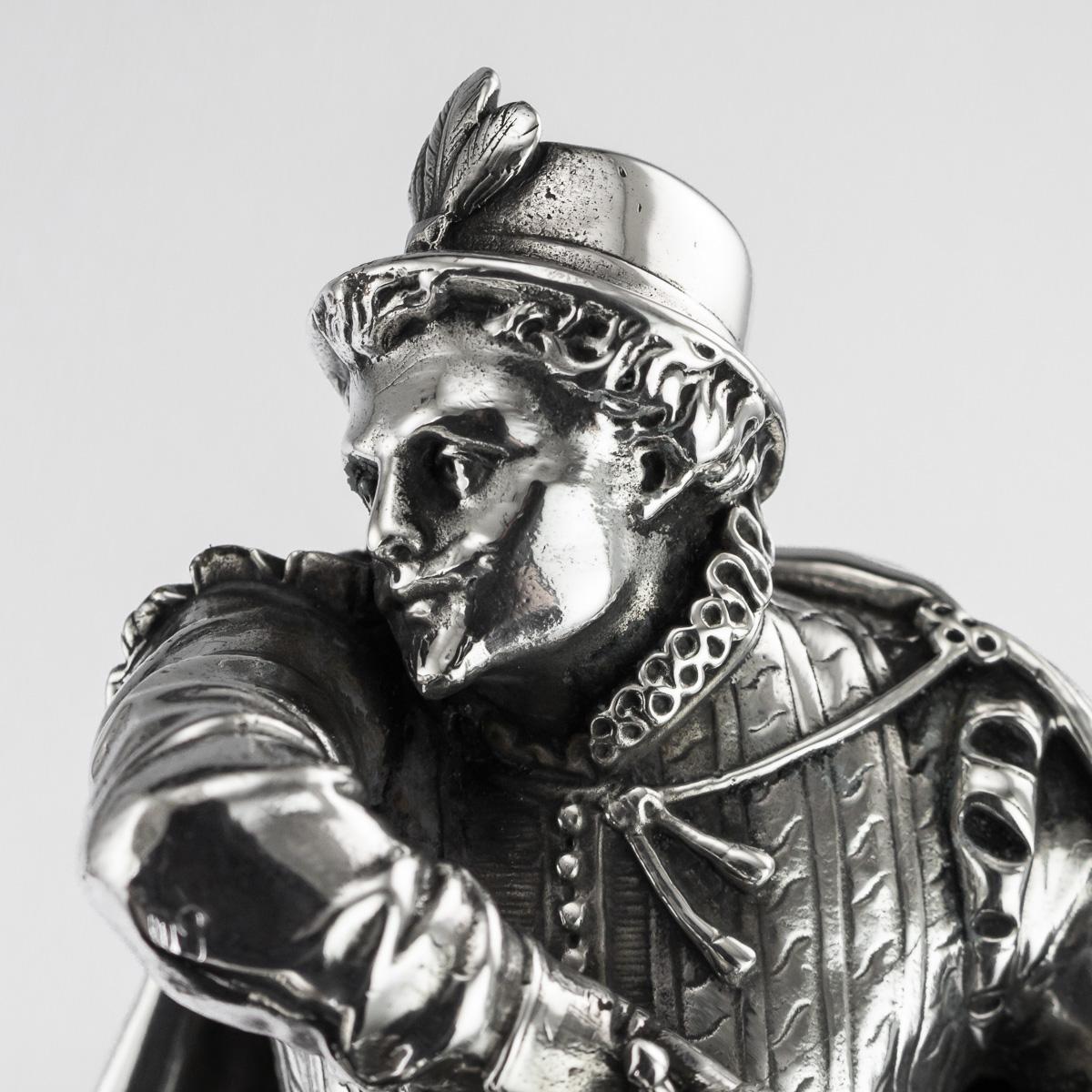 19th Century French Solid Silver Statues of Duellists, Émile Guillemin 8
