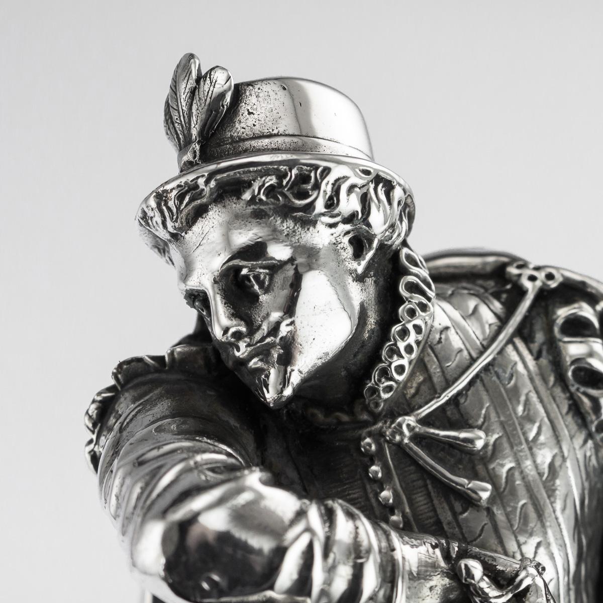 19th Century French Solid Silver Statues of Duellists, Émile Guillemin 4