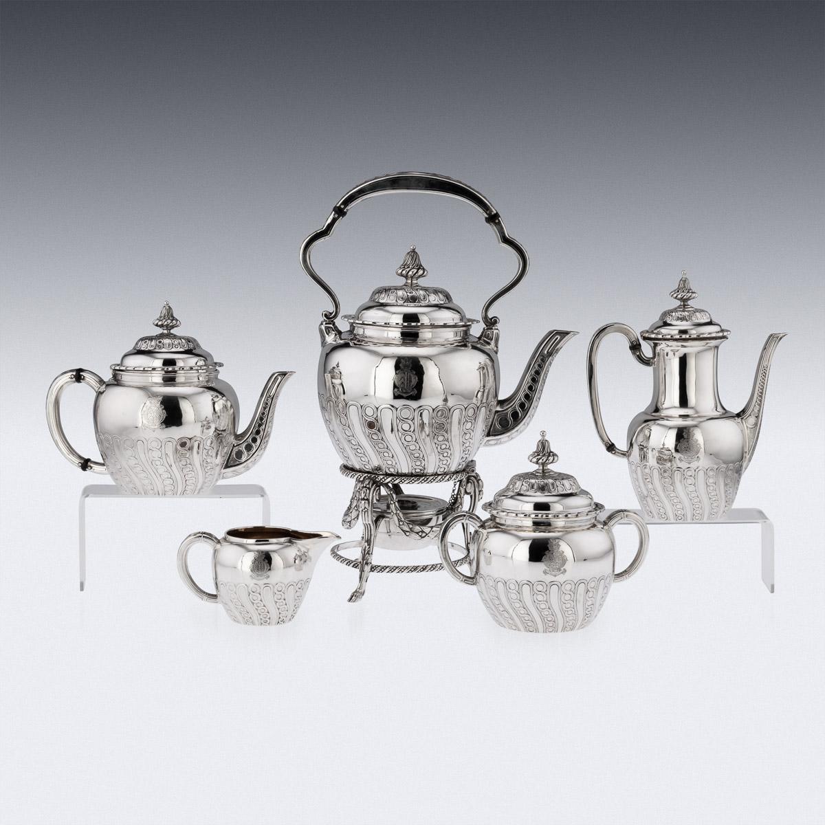 19th Century French Solid Silver Tea Service, Odiot Paris, c.1880 In Good Condition In Royal Tunbridge Wells, Kent