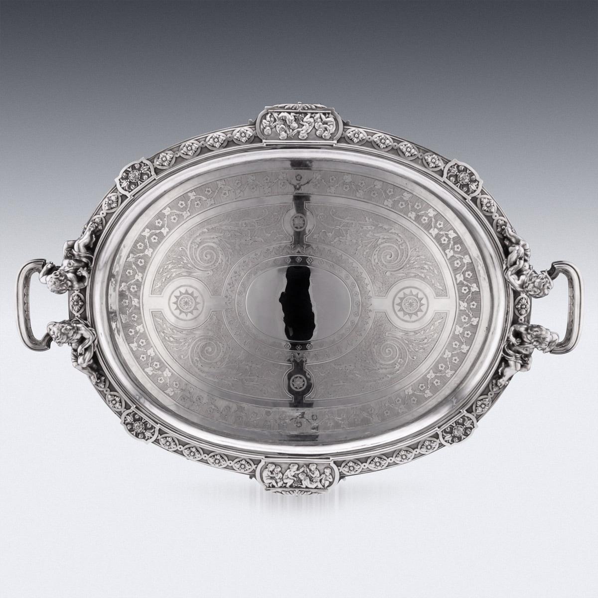 19th Century French Solid Silver Tea Service on Tray, Odiot, Paris, c.1860 5