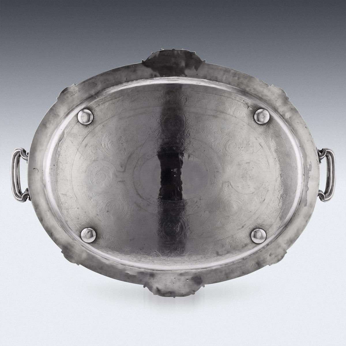 19th Century French Solid Silver Tea Service on Tray, Odiot, Paris, c.1860 6