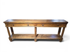 19th Century French Solid Walnut Store Counter