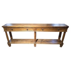 19th Century French Solid Walnut Store Counter