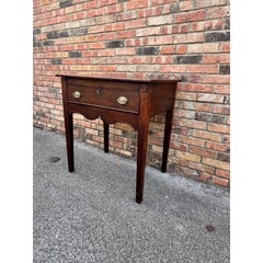19th Century French Solid Wood Side Table with Tapered Legs