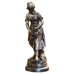 19th Century French Spelter Sculpture "Le Nid" by Louis Grégoire