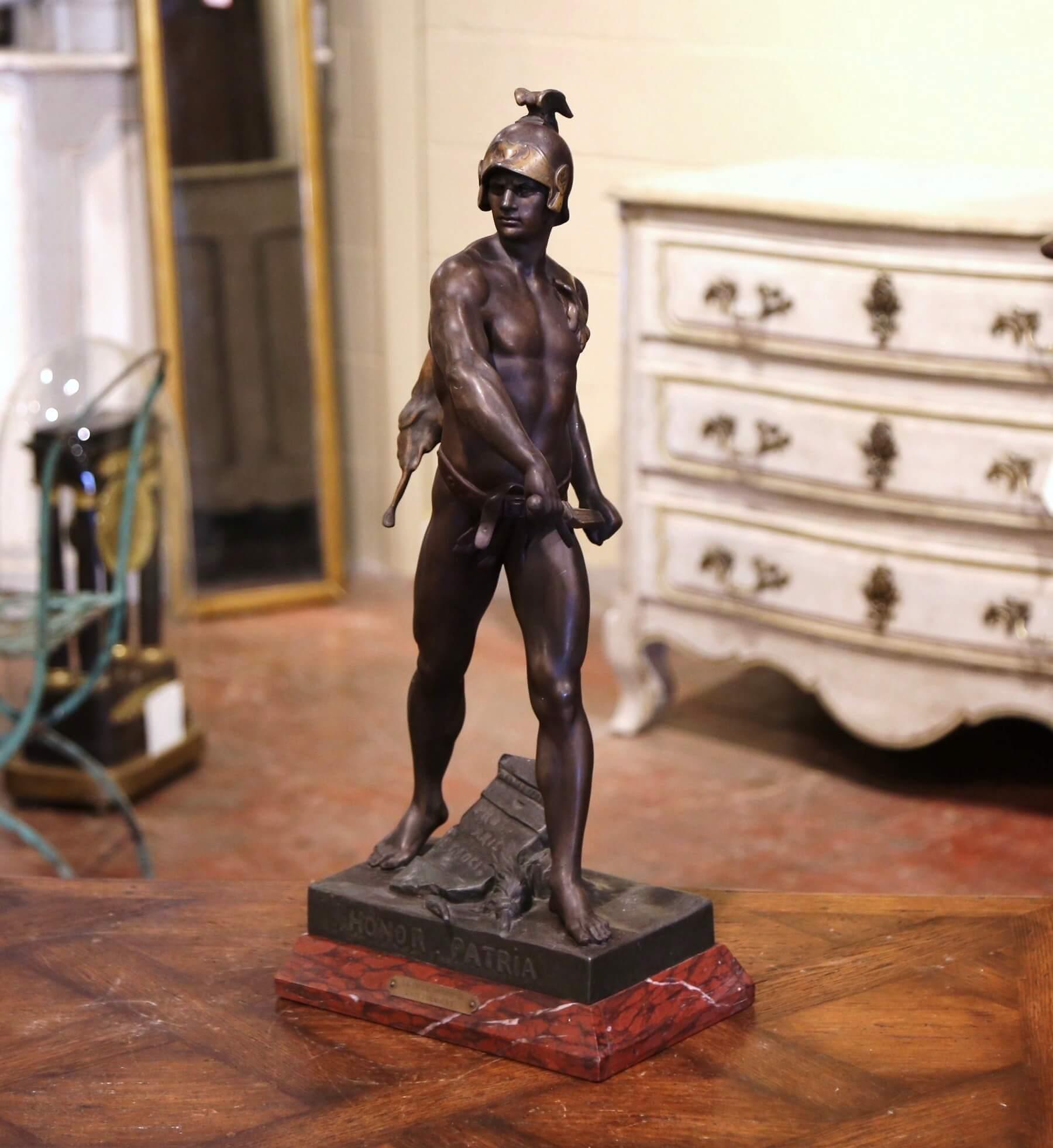 Hand-Crafted 19th Century French Spelter Sculpture Titled 