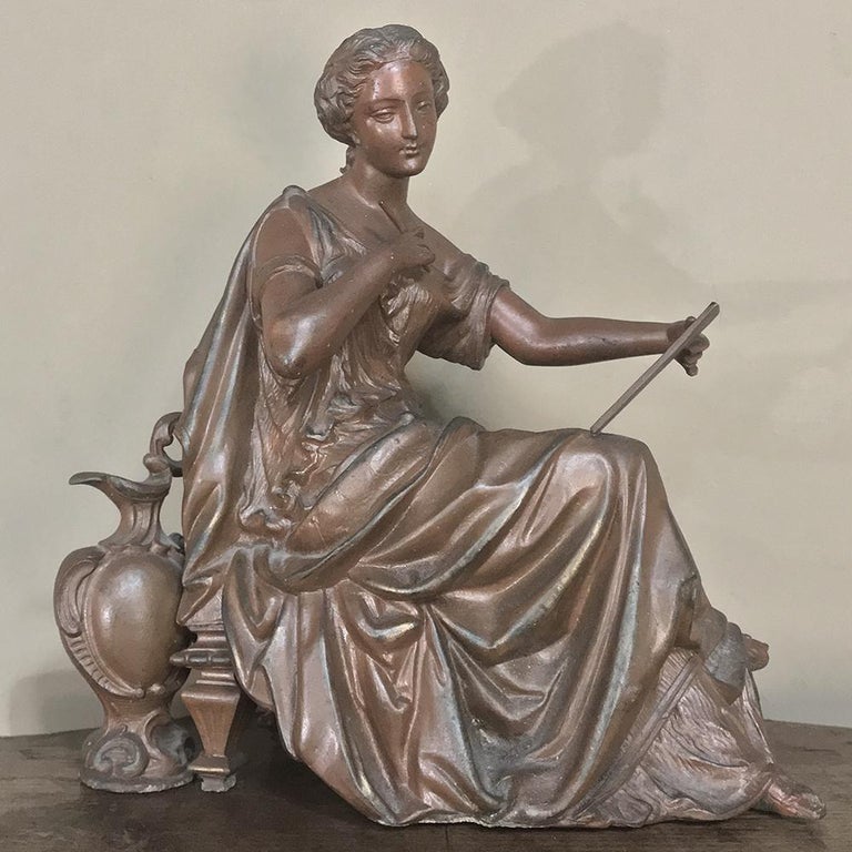 19th Century French Spelter Statue For Sale at 1stdibs