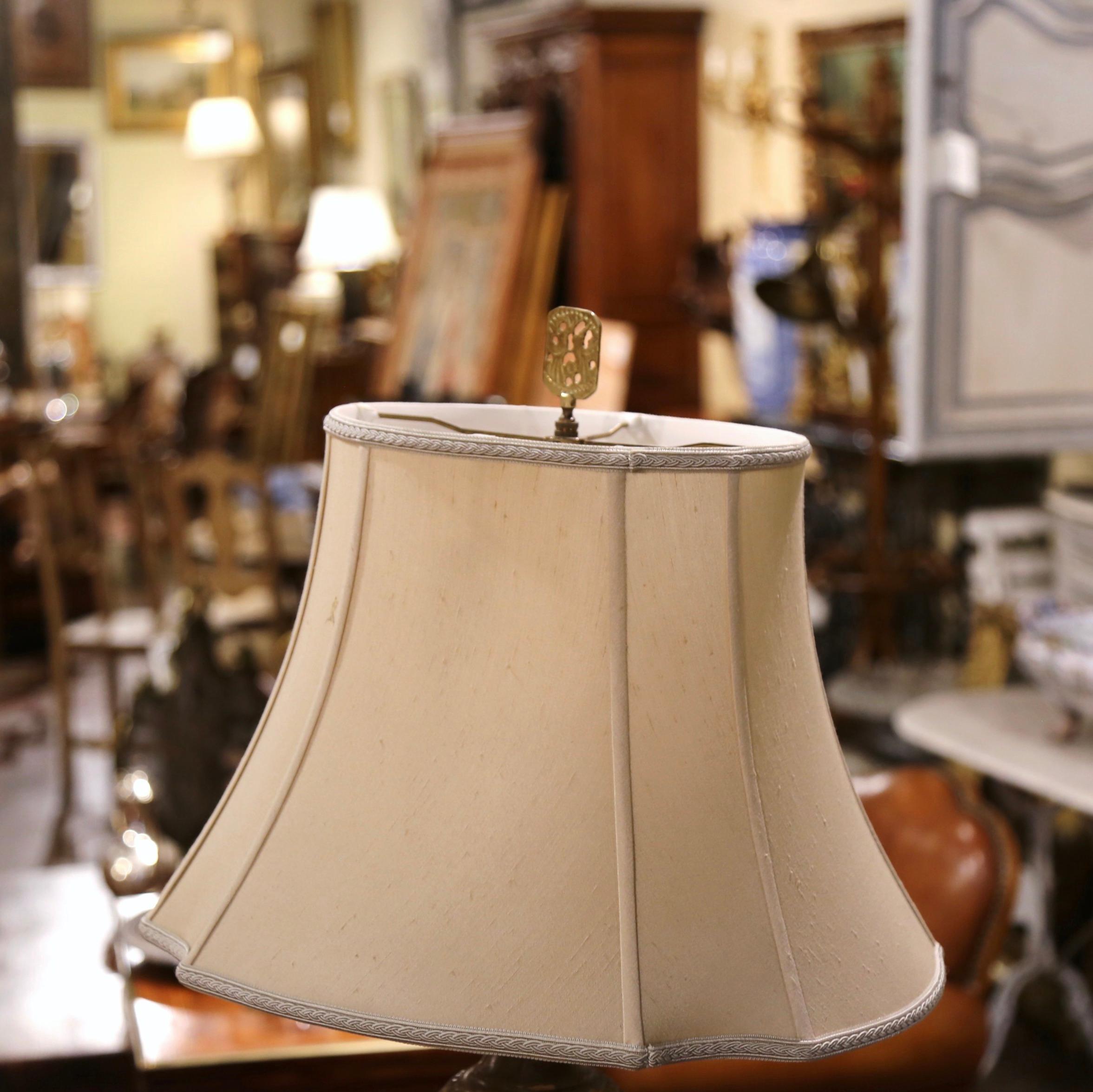 19th Century French Spelter Urn-Form on Marble Base Table Lamp For Sale 2