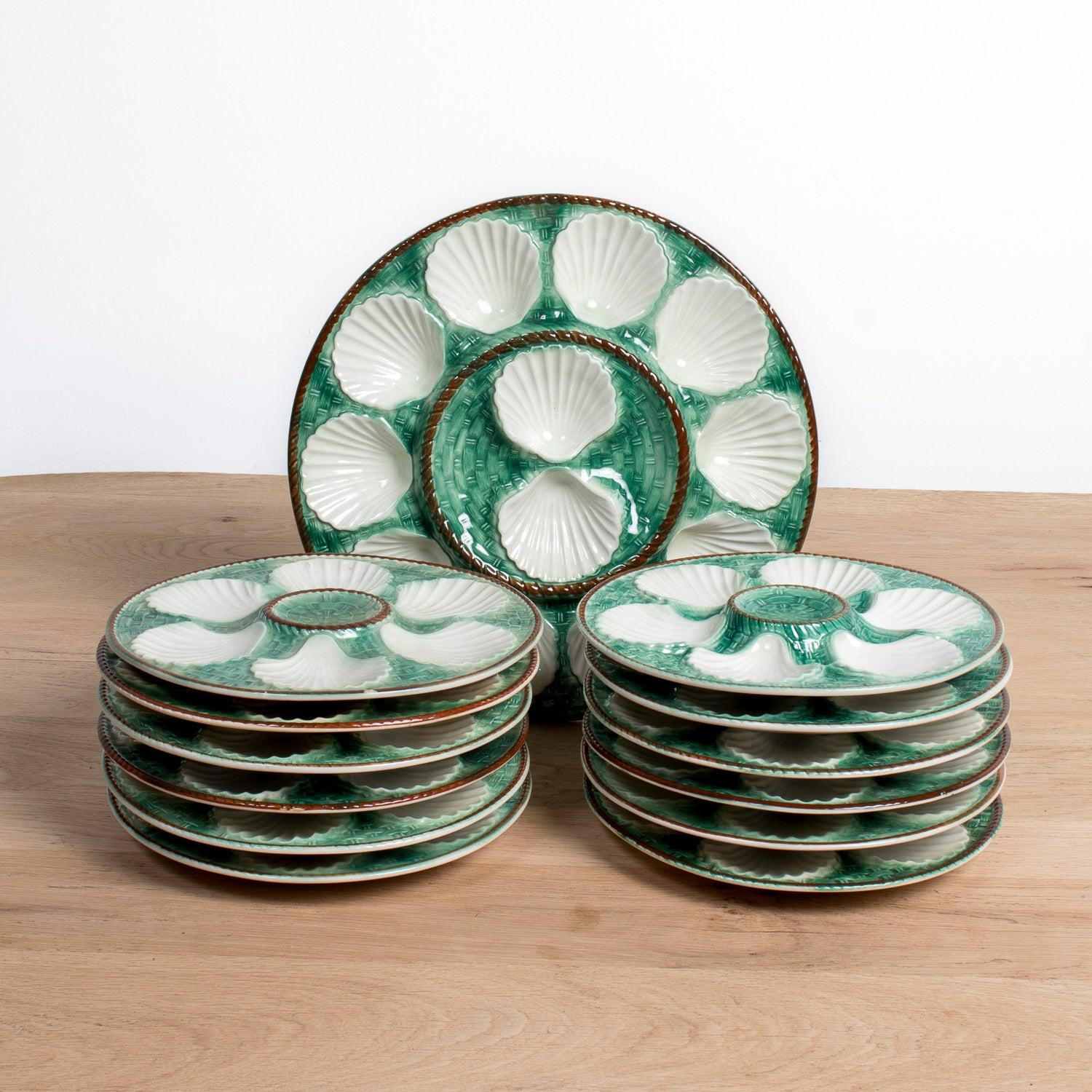 19th Century French St. Clement Basketweave & Rope Oyster Plates, Sold per Item For Sale 10