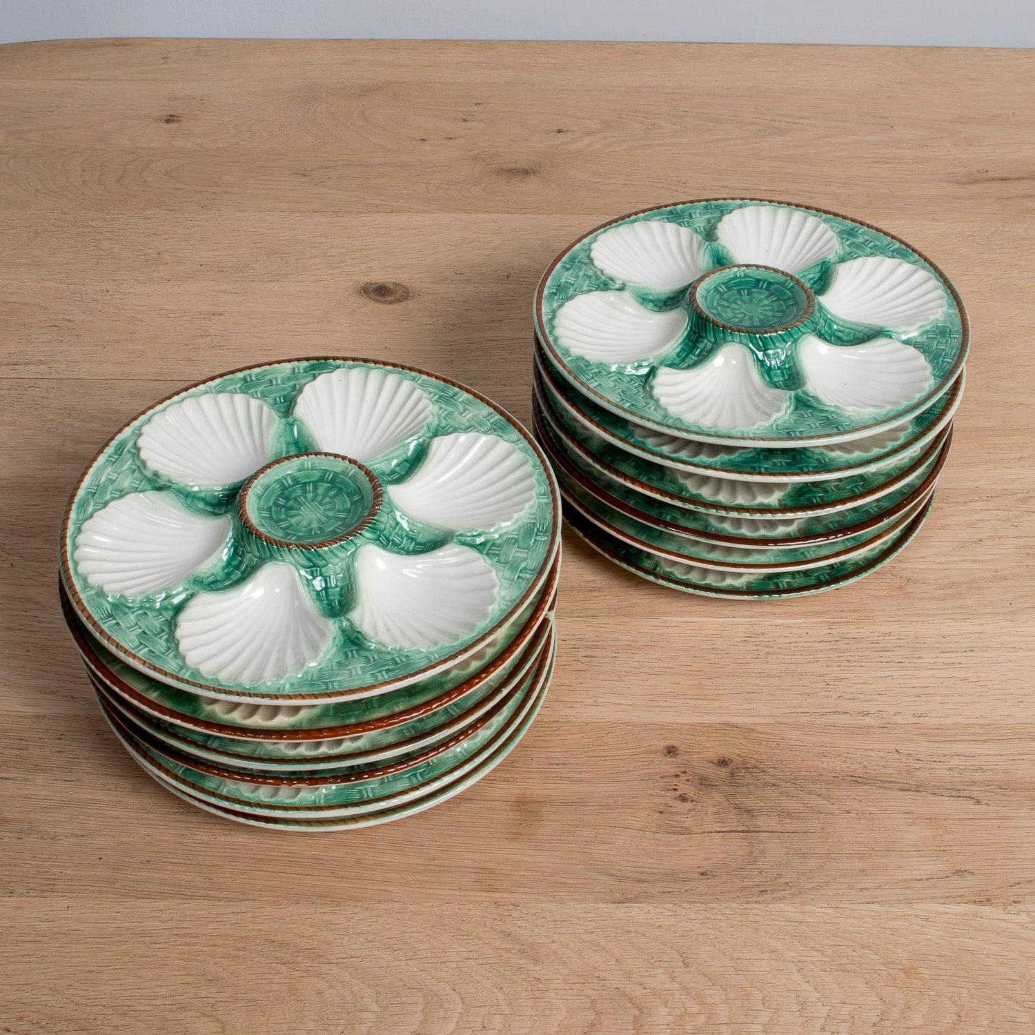19th Century French St. Clement Basketweave & Rope Oyster Plates, Sold per Item For Sale 5