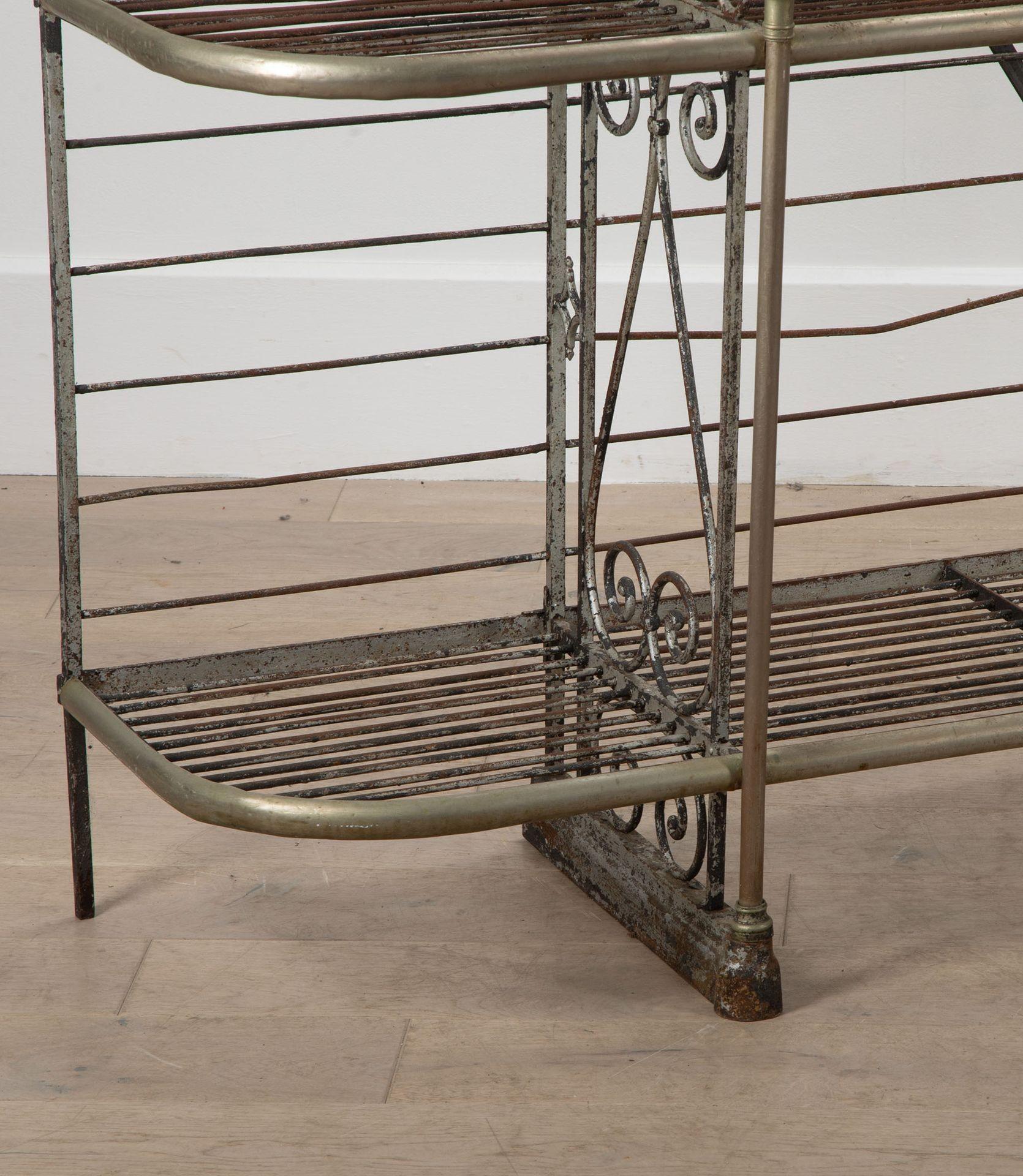 19th Century French Steel and Brass Bakers Shelves For Sale 7