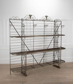 19th Century French Steel and Brass Bakers Shelves
