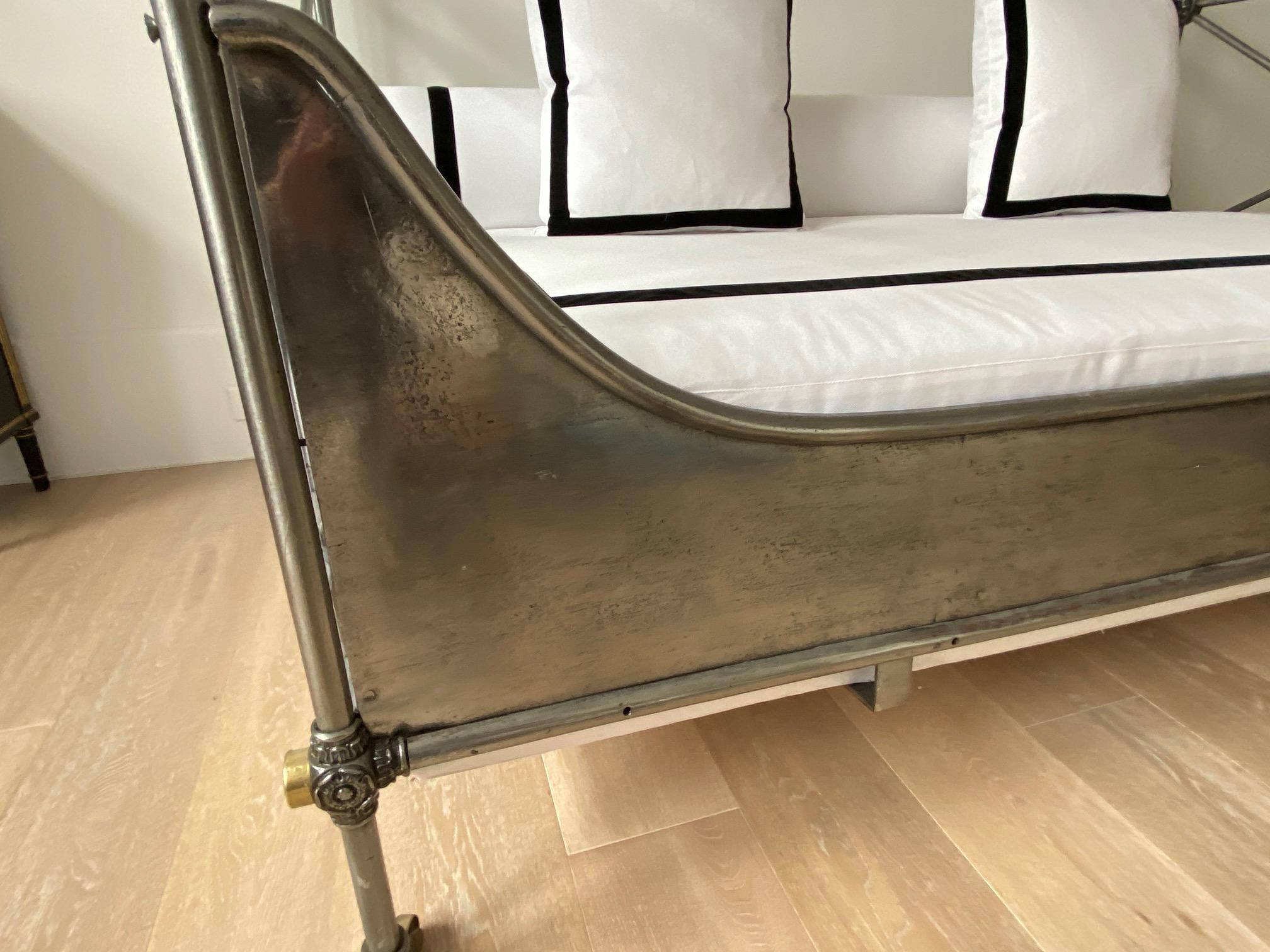 19th Century French Steel and Ormolu Campaign Day Bed 2