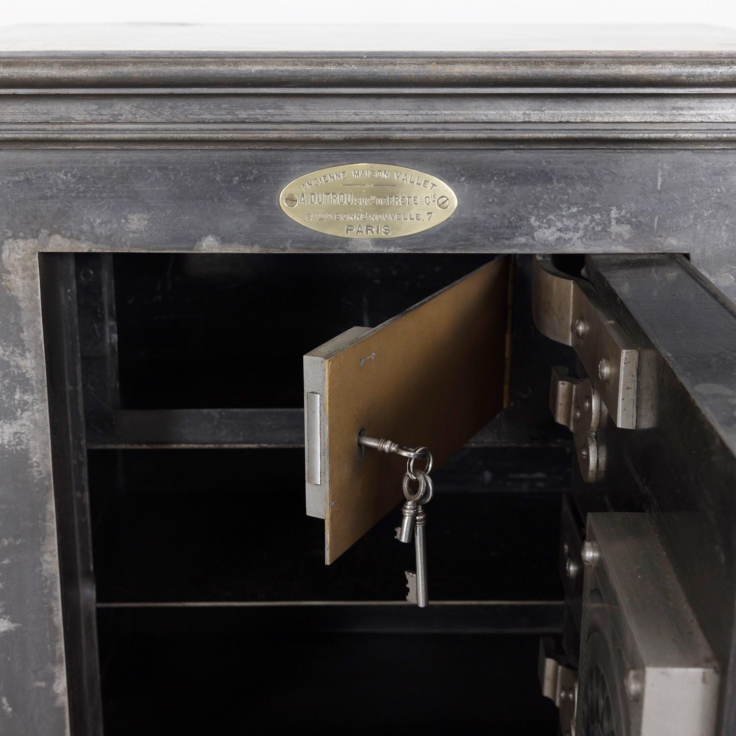 19th Century French Steel, Iron and Wood Safe with All Keys and Working Combinat 6